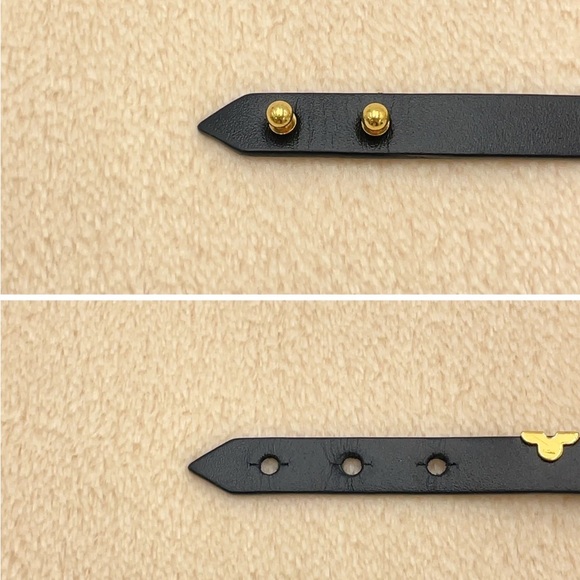 Louis Vuitton Black Leather Brasley Daily Double Us Monogram Gold Stud Bracelet - Picture 11 of 11